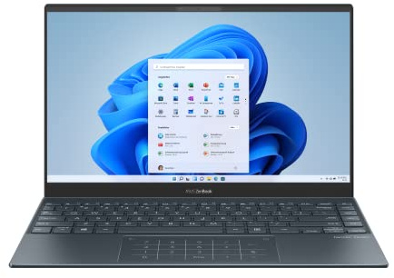ASUS Zenbook 13 OLED Laptop (13,3 Zoll, FHD OLED 1920x1080) Notebook (AMD Ryzen 7 5800U, 16GB RAM, 512 GB SSD, AMD Radeon Graphics, Win10H) Pine Grey/QWERTZ