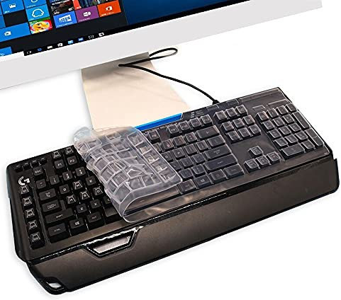 Keyboard Cover for Logitech G910 Orion Spectrum RGB Wired Mechanical Gaming Keyboard, Logitech G910 Gaming Keyboard Skin Protector,Logitech G910 Orion Spectrum Keyboard Accessories-Clear