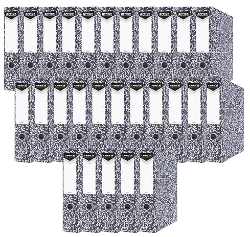 OFFICE PRODUCTS 25er Pack Ordner Wolkenmarmor DIN A4/75mm/7,5 cm/aus Karton/Papier/Schlitzordner Büroordner Aktenordner Metall Kantenschutz