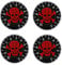 4 Pcs Electric Guitar Top Hat Knobs Red Acrylic Potentiometer Control Knob with Skull Pattern Bass Speeds Volume Tone with Non-Slip Ring(Red)