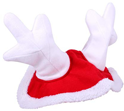 NETPROSHOP Pferde Winter Weihnachtsmütze mit Rentiergeweih Rot Größe Pony oder Full, Auswahl:Shetty