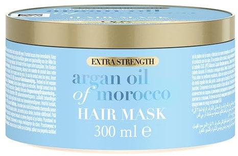 OGX Extra Strength Hydrate & Revive + Argan Oil of Morocco Hair Mask (300 ml), luxuriöse Haarmaske mit reichhaltigem Arganöl & Seidenproteinen