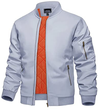KEFITEVD Hommes Bombardier D'hiver Vestes De Baseball Veste Chaude Cargo Veste Coupe Vent Militaire Manteaux Avec Des Poches De Fermeture Éclair