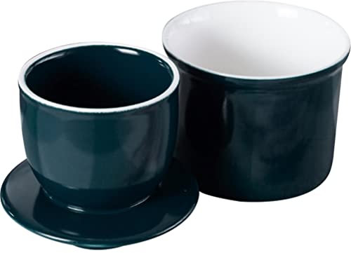 BESTonZON Beurrier Français Vert pour Comptoir Beurrier Ligne d'eau pour Beurre À Tartiner Frais Beurrier en Céramique De Style Ferme pour Comptoir