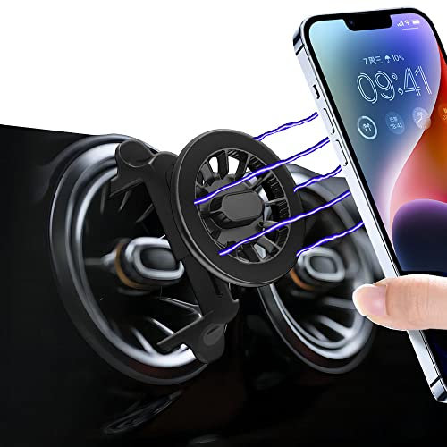 ICAILIN Soporte movil Coche de Coche para Mini Cooper Smart 451 FIAT 500 Berlingo Alaskan Clio Compatible con MagSafe iPhone 12/13/14/15/16mini/pro/pro MAX Accesorios Coche