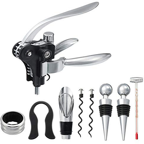 Lot de 10 décapsuleurs en bois avec tire-bouchon