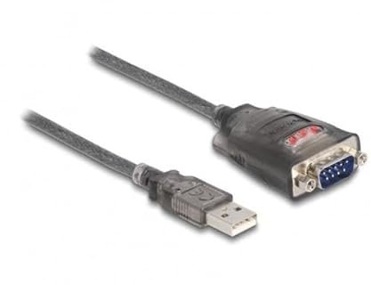 DeLOCK Adapter USB 2.0 Typ A auf 1 x Serial RS-232 D-Sub 9-poliger Stecker mit Muttern mit 3 x LED 0,2 m Marke