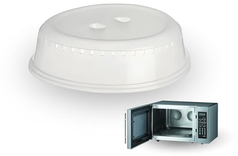 Microwave Dish Cover (26cm) Ventilated Plastic Food Cover Anti-Splatter Lid Dishwasher Safe for Food Kitchen & Hotels