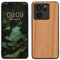 kwmobile Real Wood Case Compatible with Xiaomi 13T / 13T Pro Case - Hard Wooden Cover w/TPU Bumper - Light Brown/Brown