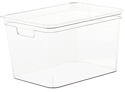 PRETYZOOM Aufbewahrungskiste kleiner Behälter durchsichtiger Behälter mit Deckel Vorratsbehälter Schreibtisch-Organizer klarer Korb für Kleinigkeiten Kosmetik-Organizer
