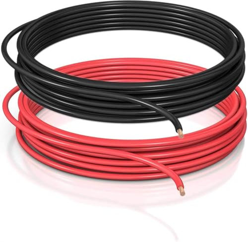 DCSk Cable de coche – 6 mm² – 5 m – FLRY B asimétrico – 6 mm² – Juego de cable de coche – rojo/negro – 6 mm²