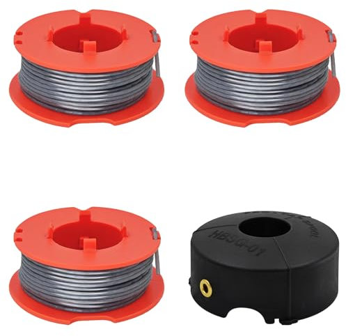 UUBOXS Bobina y Línea de Desbrozadora para Bosch ART 23/26/30 Combitrim 23/26 Easytrim, para Bobina de Hilo Bosch F016800175(3 Bobinas + 1 Tapa)