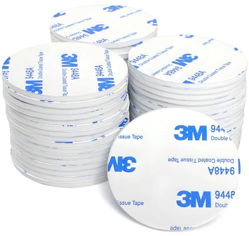 Joolllurm - 50 almohadillas adhesivas de doble cara, resistentes al agua, perfectas para paredes, coches, hogar, oficina, redondas (50 mm x 2 mm)