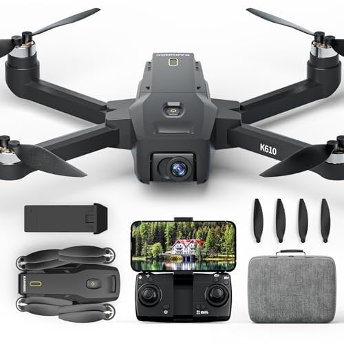 K610 GPS Drone con Cámara 4K UHD SD Card Vídeo en Vivo, 5GHz FPV GPS Dron con 2 S0NY IMX Camera para Principiantes, Motor sin Escobillas, Follow Me, Return Home, RC Quadcopter para Adultos, Bolsos