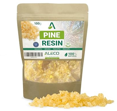ALECO Resina Pura De PINO Colofonia Orix Epoxi Natural Granulada. Latex. Manualidades, tratamiento madera (100 GR)
