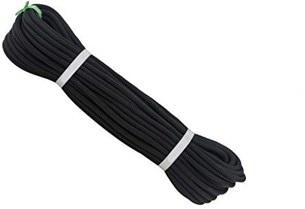 BOGDTF Lavoro Aereo per Corda statica Corda da Arrampicata Multicolore da 9 mm, Corda di Sicurezza Resistente all'Usura per Esterni 10-50 m/nero/50 m