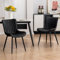 YOUTASTE Esszimmerstühle 2er Set, Esszimmerstühle Kunstleder, Küchenstühle mit Rückenlehne, Bequemer Polsterstuhl für Esszimmer, Küche, Wohnzimmer, Schwarz
