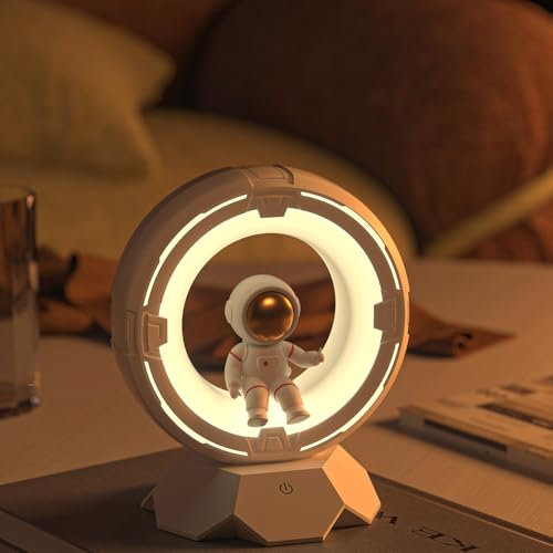 Nachtlicht für Kinder, Astronauten-Weltraum-Lampe mit 9-stufigem, kaltem, warmem Licht, wiederaufladbar, dimmbar, Wasserhahn-Touch-Nachtlicht für Kinder, Kleinkinder, Schlafzimmer