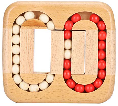 Wooden Toy Luban Lock Unlock Game Puzzle Beech Wood Plane Ball for Kids and Adults