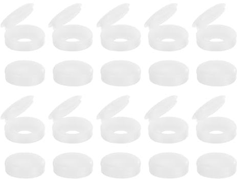 sourcing map 100Pcs Screw Caps, 5.3mm/0.21 ID Screw Snap Covers Washer Flip, PVC Hinged Screw Cover Caps for Covering Screw Heads(White)