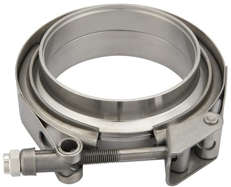 XRMXF 304 Edelstahl V Band Schelle Set Schnellverschluß für Auspuffturbos, Abfälle, Abblasventile, De-Cat Sektionen (1,5 Zoll)