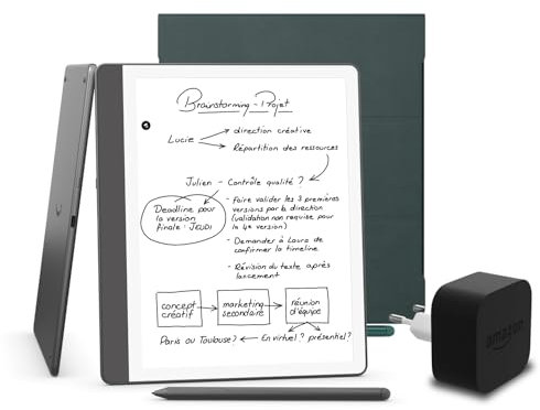 Kindle Scribe (versione 2024) 16 GB, una custodia in pelle Amazon Premium e un alimentatore Amazon Powerfast da 9 W