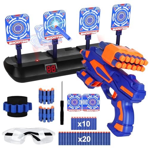 UCAMP 4 Diana Electronica con Pistola,Objetivo de Tiro Electrónico Pistolas con Restablecimiento Automático,Juguetes Niño 4 5 6 7 8-12 Años Regalos Cumpleaños Navidad Juego Gun Infantil