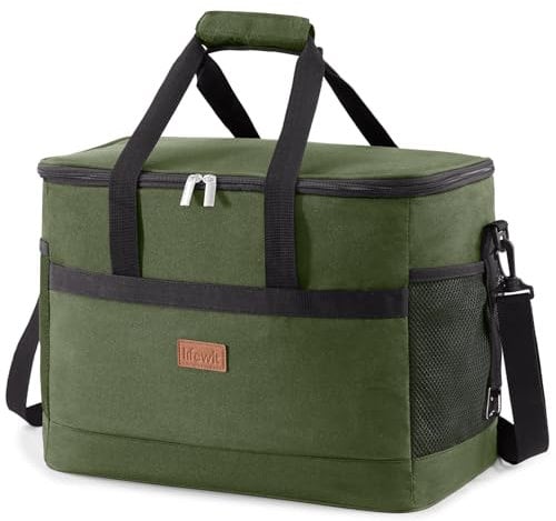 Lifewit Nevera Portatil 33L, Bolso Neveras Isotermica para Hombre, Grande Bolsas Termica Porta Alimentos, Cooler Bag Tela Plegable para Playa, Camping, Viaje, Trabajo, Picnic, Verde