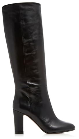 Mdrcg Stivali Alti Fino al Ginocchio da Donna, Comodi Stivali Alti Fino al Ginocchio con Punta Tonda e Tacco a Blocco,Nero,39