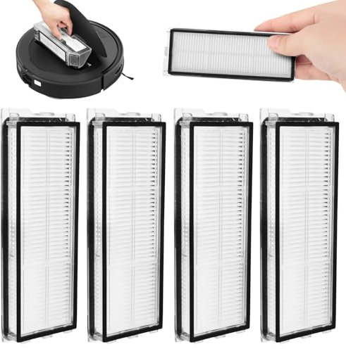 (4 Stück) HEPA-Filter für Roborock Qrevo S/Qrevo Plus/Qrevo Curv/Qrevo Pro/Qrevo MaxV/Qrevo,Roboter Staubsauger Filter Zubehör Kit