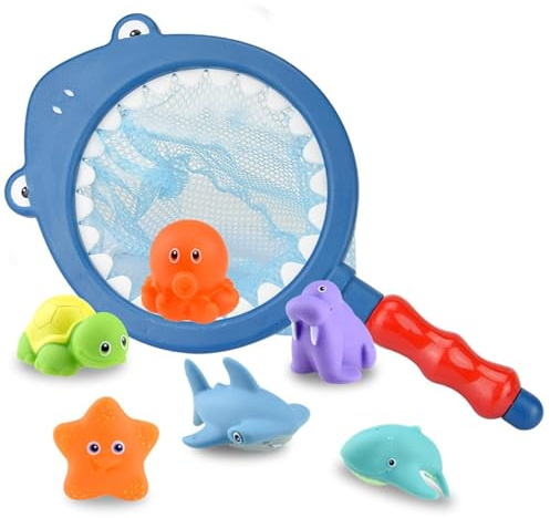 JSTHHTT 7 Stücke Badespielzeug, Wasserspielzeug, Badewannenspielzeug, Schwimmendes Spielzeug, Fisch Spielzeug, Pool Spielzeug