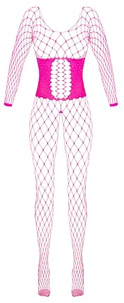 Fantasy by Cottelli Damen Crotchless Ouvert-Catsuit Rosa S-L