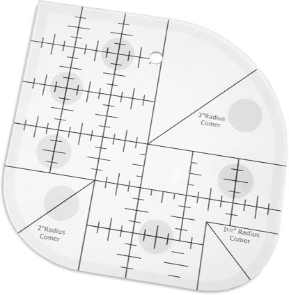 Curved Corner Cutter Ruler, Acrylic Quilt Ruler Sewing Patchwork Rulers Sew Template Patchwork Tool for DIY Sewing Supplies