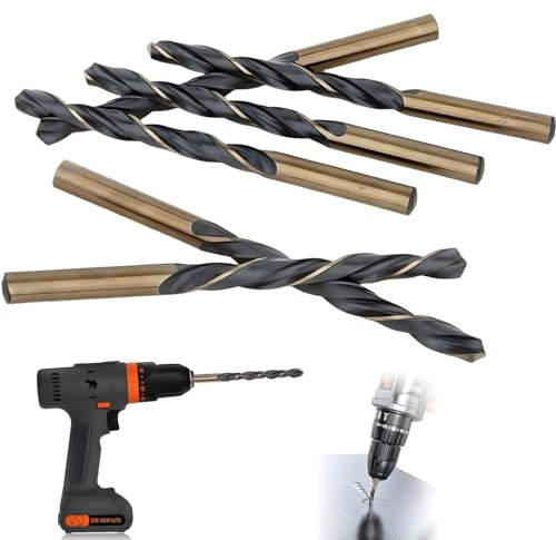 6 Pieces 5mm Drill Bits,Cobalt Drill Bits,Brad Point Auger Drill Bit Professional Woodworking Lip and Spur Drill Bit,Suitable for Decoration,DIY Crafts,for Plastic,Wood,Cardboard