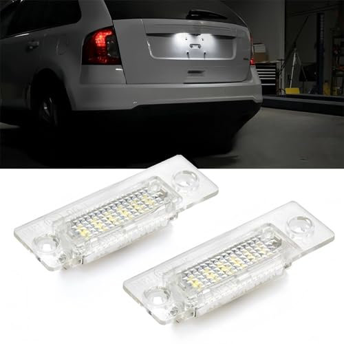 joonnair 2 x LED Kennzeichenbeleuchtung für VW Caddy 3 4 Golf Plus Passat Jetta, Nummernschildbeleuchtung 6500K 12V, 18SMD CanBus Fehlerfrei, Weißes Licht
