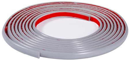 5M Self-Adhesive PVC Tile Edging Strip Flexible Backsplash Floor Edge Moulding Trim,Vinyl Laminate Beading,Liner for Corner,Peel and Stick Caulk Decorative for Furniture Mirror,Panel,Wall,Grey