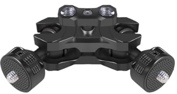 Kompatibel mit ARRI, DSLR-Kamerakäfigen, BMPCC, Monitoren – Doppelkugelkopf 1/4 3/8 Magic Arm 20-mm-Kugeladapterhalterung mit Positionierungsstift(1 4 to 1 4 Black)