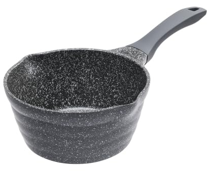 ROSSETTO Stielkasserolle 20cm Induktion Aluminiumguss Antihaft PFAS-frei | Gleichmäßige Wärmeverteilung für effizientes Kochen, einfache Reinigung und komfortables Ausgießen im täglichen Gebrauch