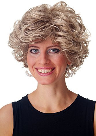 WIG ME UP - GFW963-18T22 Perücke Damen Herren kurz wild voluminös gelockt dunkel Blond Braun Mix