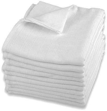 10 Stück - Stoffwindeln Stoffwindel Windeln Windel Spucktuch Schmusetuch Mullwindeln Spucktücher 70x80cm WEISS