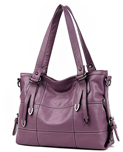DEERWORD Damen Taschen Handtaschen Elegant Frau Schultertaschen Lack PU-Leder Henkeltaschen Schwarzrot