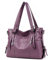 DEERWORD Femme Sac a Main Sacs à Bandouliere Portés épaule Feminin Cabas Original PU Cuir 5369 1pc ensemble Violet