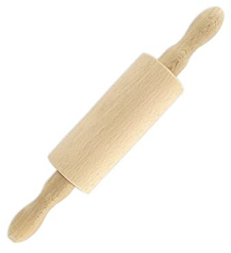 Fackelmann 521146 Petit rouleau à pâtisserie en bois, rouleau à pâtisserie, rouleau en bois, rouleau de pâtisserie, ustensile de pâtisserie, Bois, 23,5 x 4,5 cm, Brun
