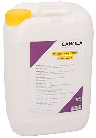 Cawila Ultra-Weiss Sportplatzmarkierungsfarbe zum Abkreiden von Sportplätzen, Rasenmarkierungsfarbe