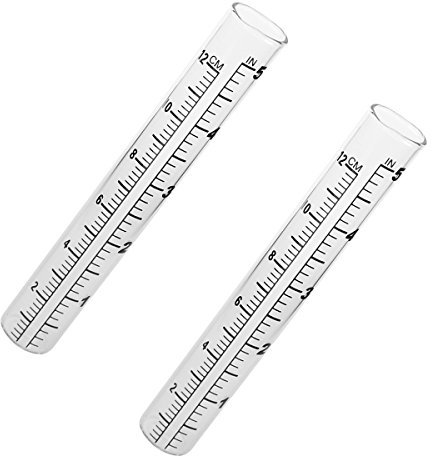 OUNONA 2Pcs Regenmesser Niederschlagsmesser Reagenzglas mit f¨¹r Yard Garden Outdoor Startseite 12cm