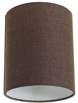 creative cables - Lampenschirm Cilindro aus Stoff mit E27 Fassung - 100% Made in Italy - Camelot Braun