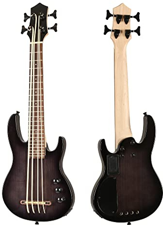 Musoo Mini 4 cuerdas Ukelele bajo eléctrico con color negro