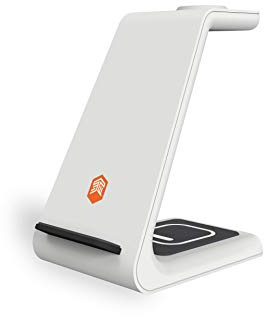 STM ChargeTree 3in1 kabellose Ladestation für Apple iPhone 8/8 Plus/X/Xs/Xs Max/Xr/11/11 Pro/11 Pro Max/SE 2020, Airpods & Apple Watch (Qi Zertifiziert I Lüftung an der Rückseite I Kabel inklusive)