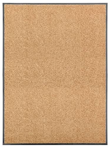 vidaXL Fußmatte Waschbar Schmutzfangmatte Türmatte Fußabtreter Schmutzmatte Schmutzfangläufer Sauberlaufmatte Innen Außen Creme 90x120cm