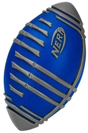 NERF Weather Blitz Foam Football for All-Weather Play -- Easy-to-Hold Grips – Great for Indoor and Outdoor Games -- Silver